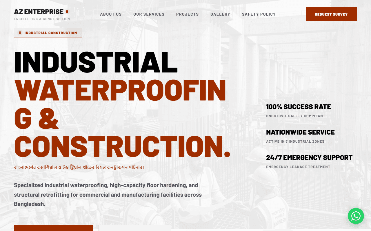 AZ Enterprise — Construction & Industrial platform screenshot
