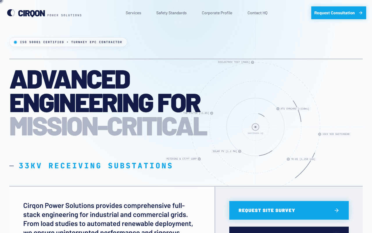 Cirqon Power Solutions — Engineering & Construction platform screenshot
